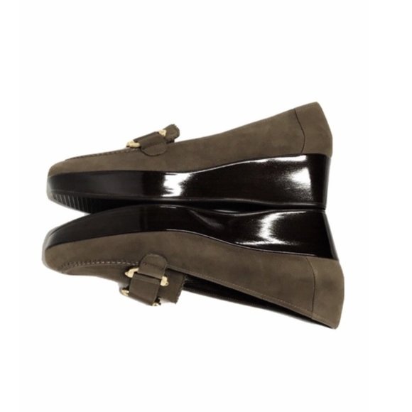 NWT STUART WEITZMAN Suede Wedge Loafers - Picture 3 of 7